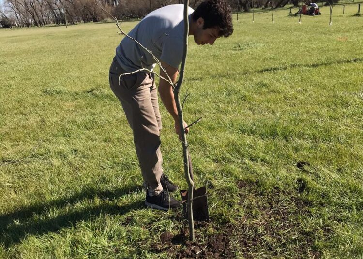 Jugadores del Club Onas Rugby trabajaron en el predio