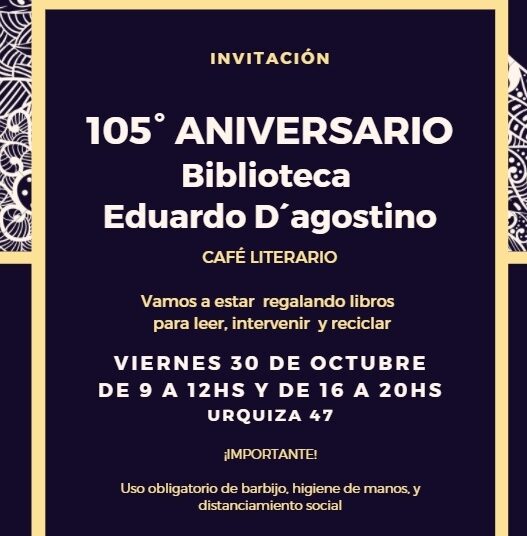 Hoy cumple 105 años la Biblioteca Eduardo D´agostino