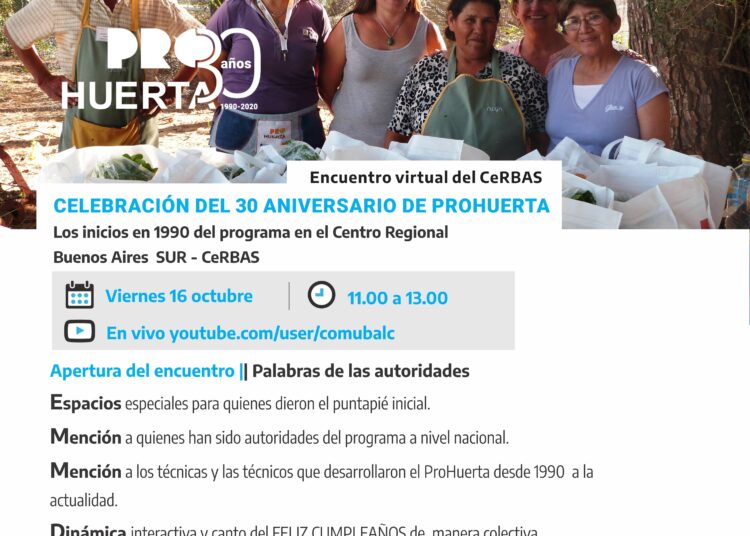 El programa ProHuerta de la región Buenos Aires celebra su 30º Aniversario   