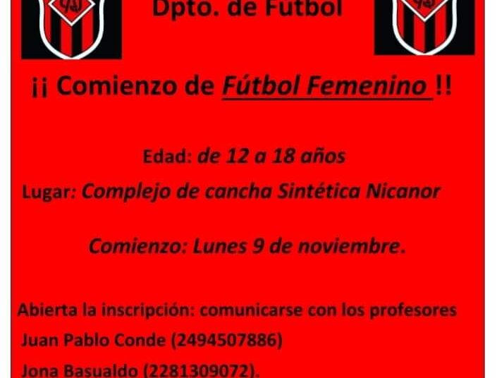 Juarense inicia su Escuela de Fútbol Femenino el próximo 9 de noviembre