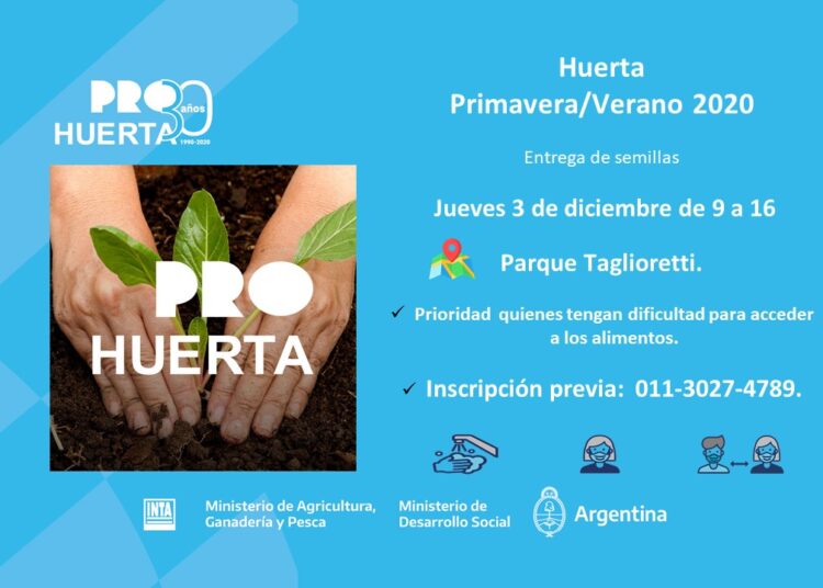 Se prevé una instancia de entrega de semillas para huertas familiares