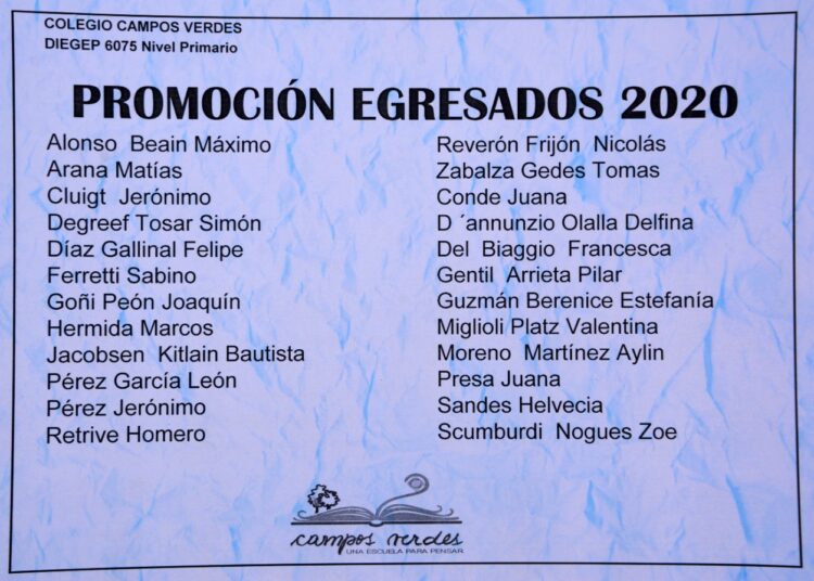 Al aire libre, y con distanciamiento el Colegio Campos Verdes despidió a la promoción 2020