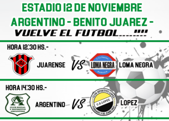 Hoy vuelve el fútbol desde las 12.30 en cancha de Argentino se juega la Copa Juárez