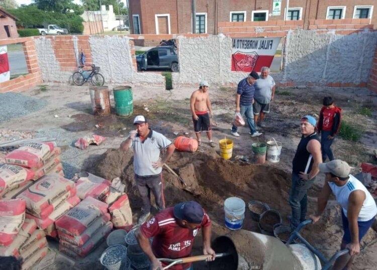 La Filial de River terminó la obra de la losa, ardua tarea el fin de semana