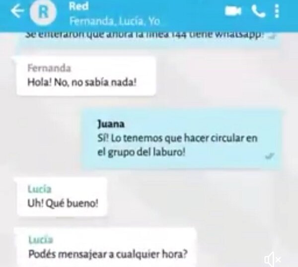 La Línea 144 tiene WhatsApp