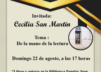 En el marco de “Libros y Autores” la invitada será María Cecilia San Martín