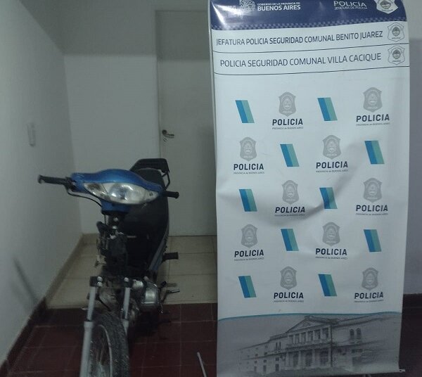 Secuestraron una motocicleta en Villa Cacique