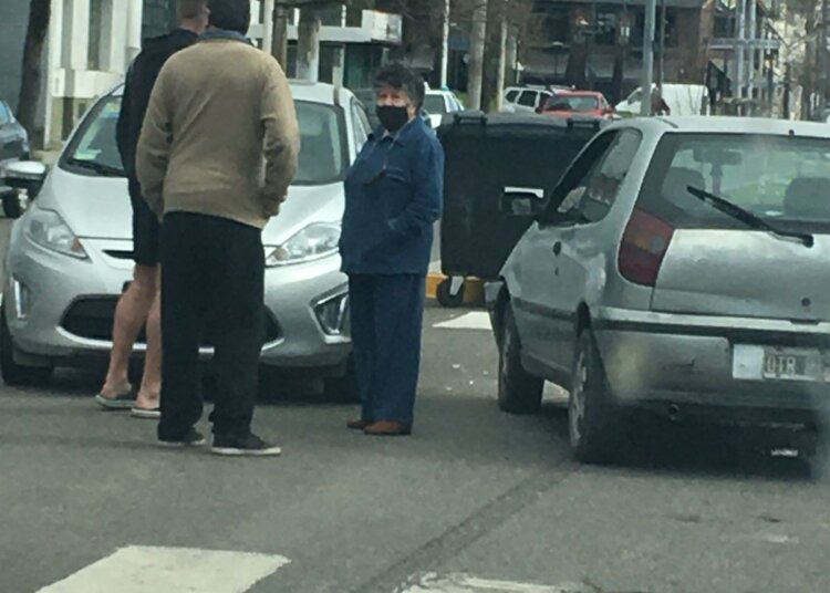 Accidente en la esquina de Av. Alsina entre San Juan y Belgrano