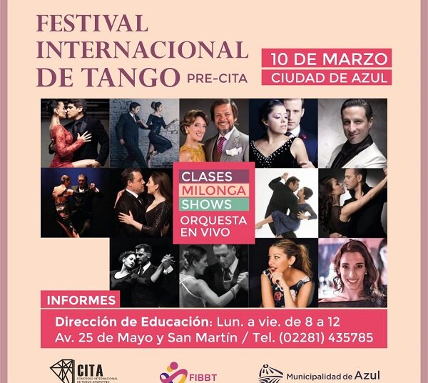 Azul será sede de un festival internacional de tango
