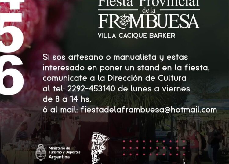 Se encuentra abierta la inscripción para los Stand en la Fiesta de la Frambuesa
