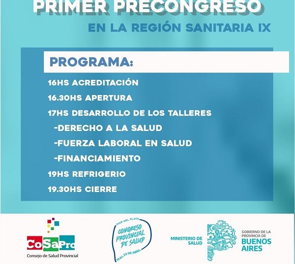 Se realiza el Primer PreCongreso desde las 16 horas en nuestra ciudad