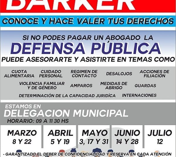 Vuelve la atención de la Defensoría Pública a Barker
