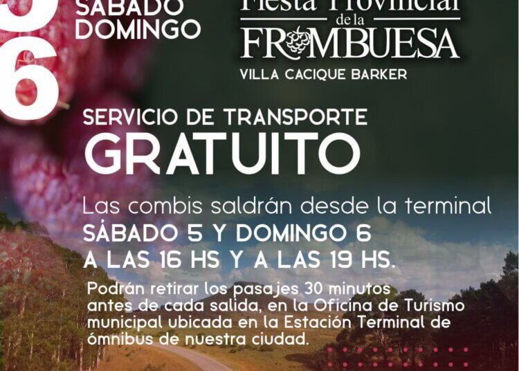 Habrá servicio de combis gratuito para la Fiesta de la Frambuesa
