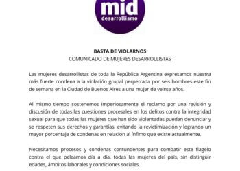 Basta de Violadores, Comunicado de Mujeres Desarrolllistas