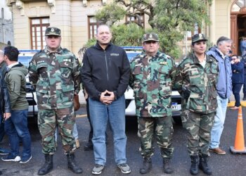 Sergio Berni entregó cinco móviles a la Patrulla Rural de Benito Juárez