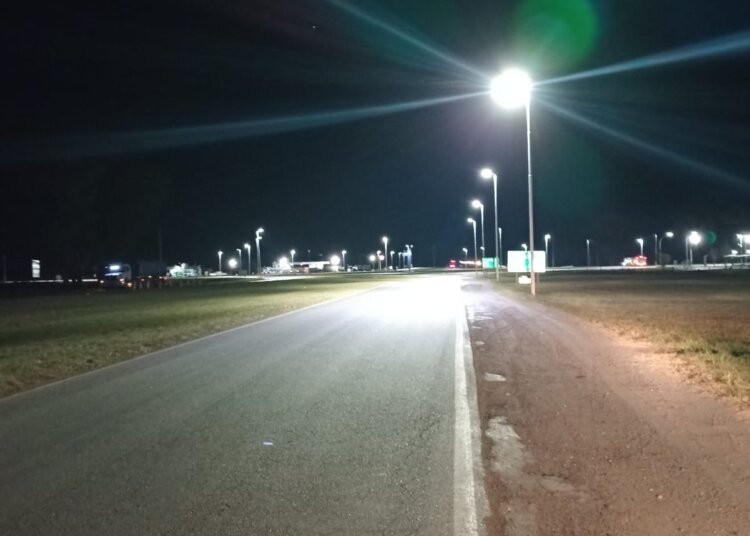 Se realizó el recambio de luminaria de la Ruta 3 y 86
