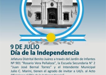 El acto oficial del 9 de Julio será en la escuela secundaria 2
