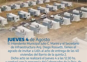 Con la presencia del Gobernador Kicillof se entregan hoy las 40 viviendas