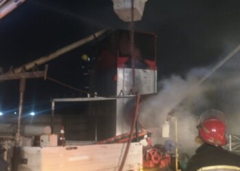 Incendio en una secadora cerealera en la Planta de Monteros Hnos