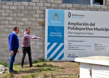 El Intendente recorrió la obra de ampliación del Polideportivo Municipal