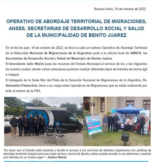 ANSES,  Secretarias de Desarrollo Social y salud de la Municipalidad de Juárez