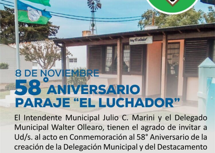 Este 8 de noviembre el paraje «El Luchador» celebra su 58 aniversario