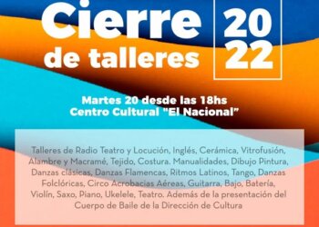 Hoy desde las 18 horas Cultura realiza el cierre de sus talleres