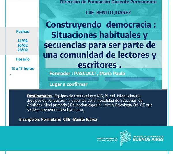 CIIE: Propuestas Formativas en Servicio: febrero 2023