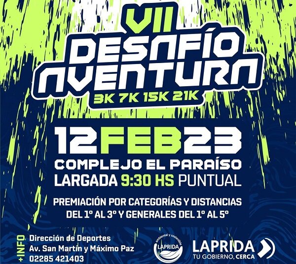 Se viene el VII el Desafío Aventura en Laprida el 12 de febrero