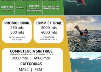 Llega la primera competencia de natación de Aguas Abiertas de General La Madrid