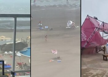 “Fue terrible y sorpresivo”: severa tormenta de arena asustó a turistas y provocó destrozos en Monte Hermoso