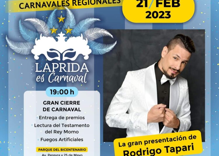 Rodrigo Tapari cierra los carnavales de Laprida