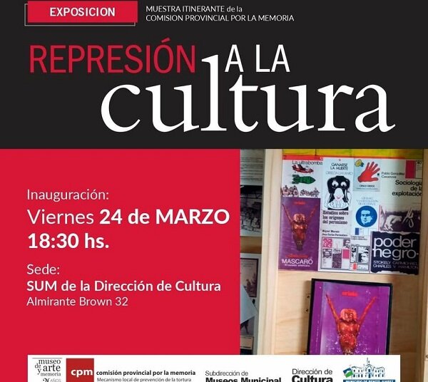 Se inaugura este viernes la muestra Itinerante denominada “Represión a la Cultura”