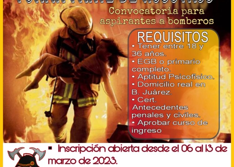 Convocatoria de aspirantes para ser parte de Bomberos Voluntarios