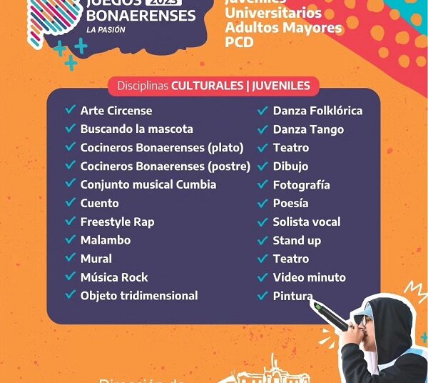 Juegos Bonaerenses 2023: inscribite en disciplinas culturales