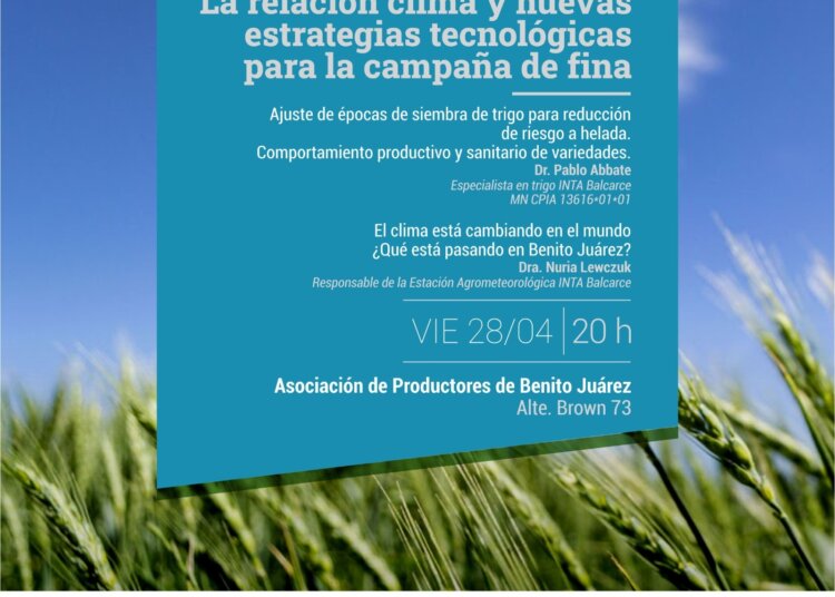 Se realiza una charla sobre la influencia del clima y estrategias de manejo de cultivos de fina