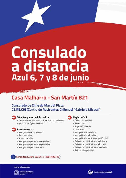 El Consulado de Chile de Mar del Plata estará el 6, 7 y 8 de junio en ...
