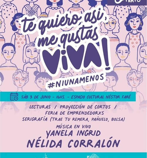 Este sábado se realiza la jornda Ni una Menos en el Espacio Cultural Néstor Faré
