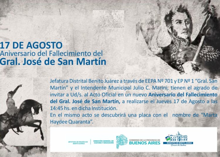 Acto oficial ante un nuevo aniversario del fallecimiento de San Martín