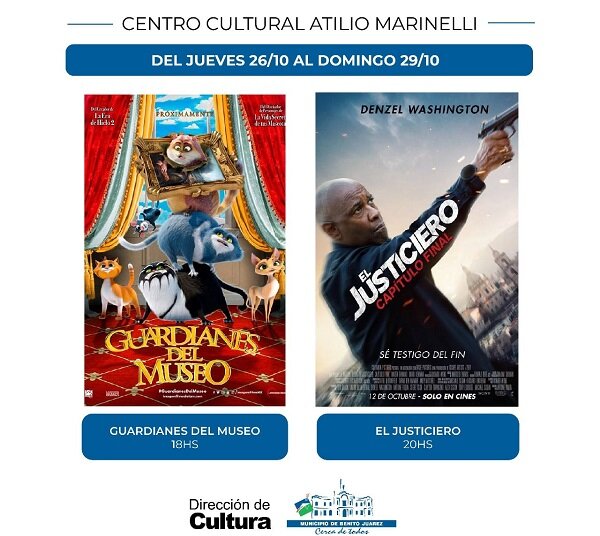 En cartelera hasta el domingo Guardianes del Museo y El Justiciero