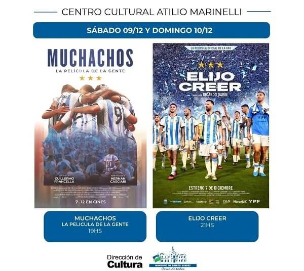 Muchachos La Película de la gente y Elijo Creer en la cartelera del Marinelli