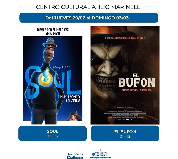 La cartelera del Atilio Marinelli para esta semana, Soul y El Bufón