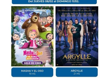 En el Marinelli este fin de semana Masha y El Oso, además de ARGYLLE: AGENTE SECRETO