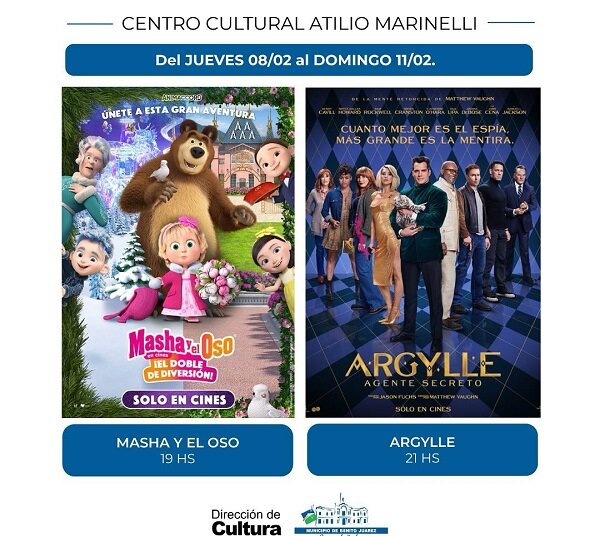 En el Marinelli este fin de semana Masha y El Oso, además de ARGYLLE: AGENTE SECRETO