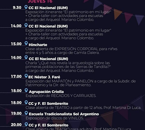 FESTIVAL de los Museos y los Espacios Culturales • CRONOGRAMA COMPLETO