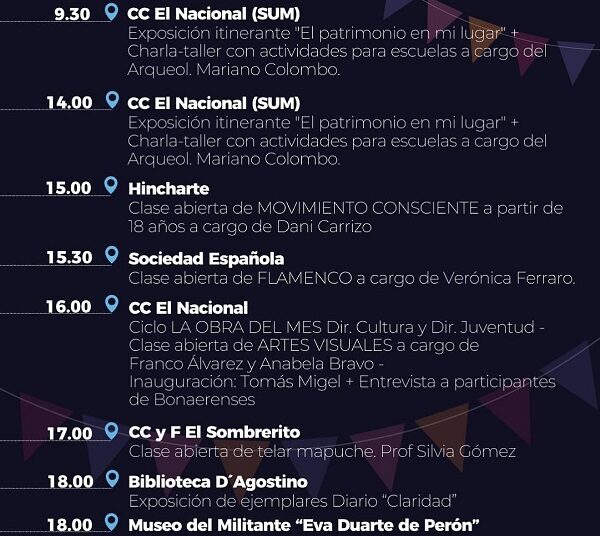 FESTIVAL de los Museos y los Espacios Culturales • CRONOGRAMA COMPLETO
