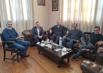 El intendente Julio Marini se reunió con autoridades del Banco Provincia