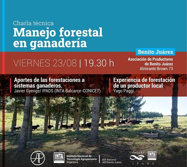 Se realiza hoy a las 19.30 hs una charla técnica sobre Manejo Forestal en ganadería.-