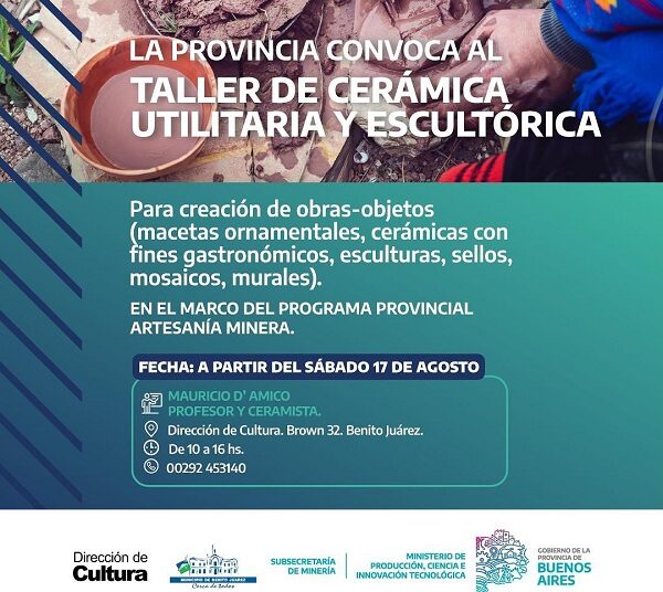 Convocatoria al #Taller INTENSIVO de CERÁMICA, Inscripciones abiertas
