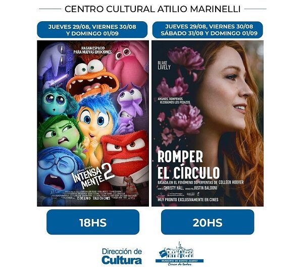 Intensamente 2 y Romper el Círculo en el Marinelli desde mañana jueves